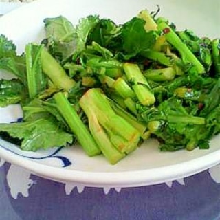 川崎野菜のらぼう菜の炒め物